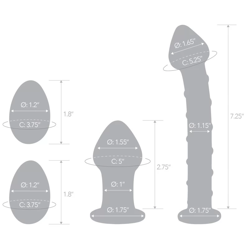 Glas - Mr. Swirly 4 pc Set Klaasist Yoni Munad & Anaallelu & Klaasdildo - Image 6