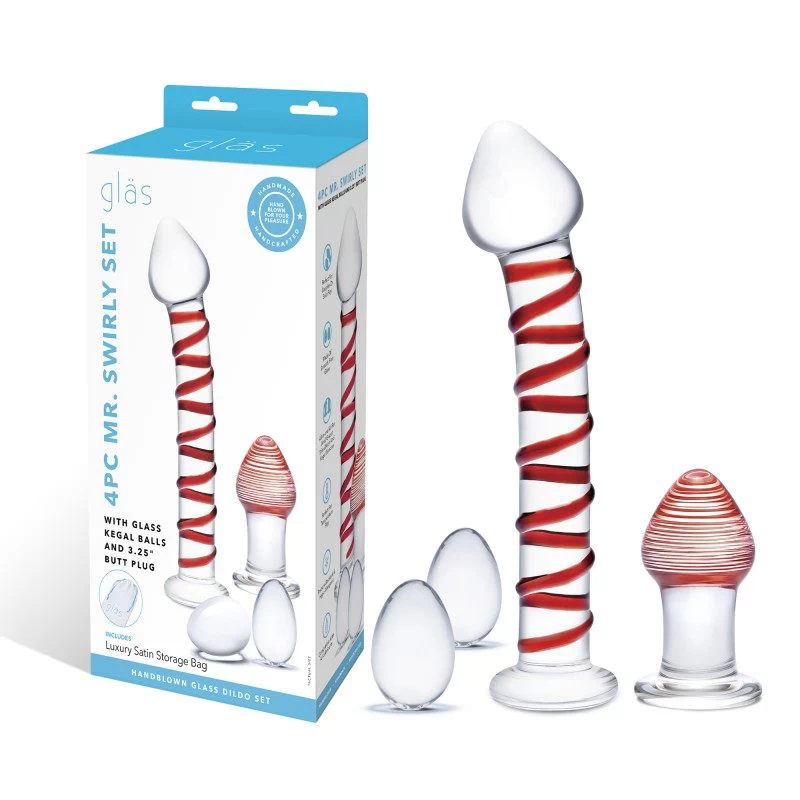 Glas - Mr. Swirly 4 pc Set Klaasist Yoni Munad & Anaallelu & Klaasdildo - Image 7