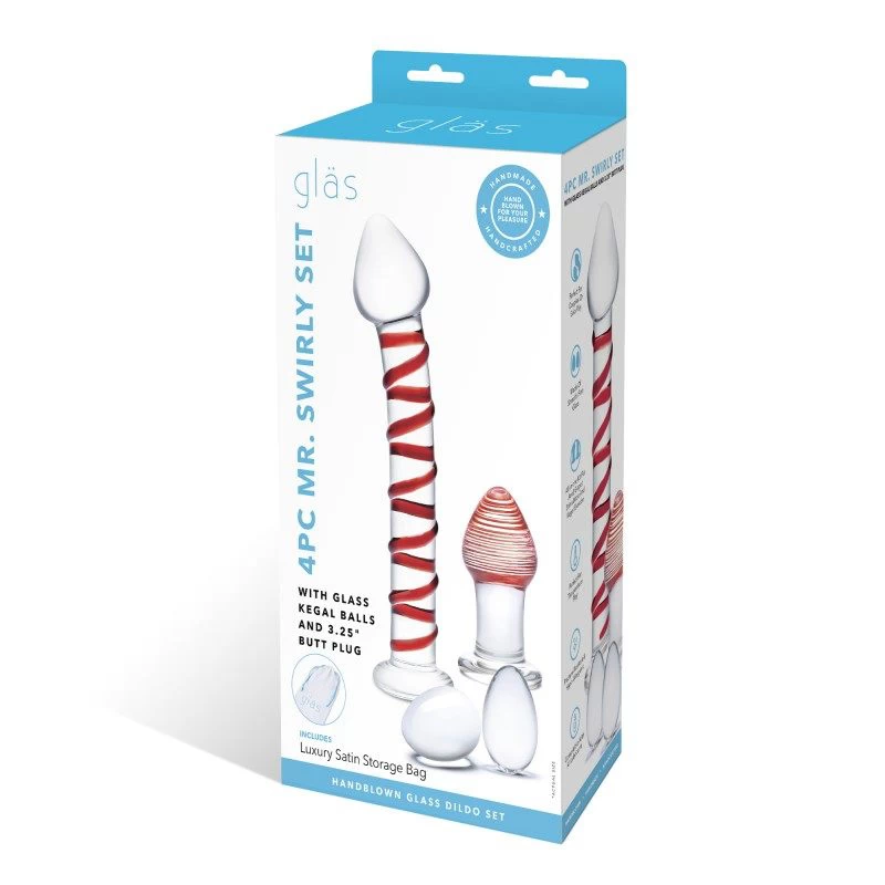 Glas - Mr. Swirly 4 pc Set Klaasist Yoni Munad & Anaallelu & Klaasdildo - Image 8