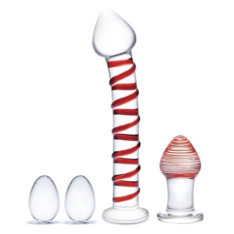 Glas - Mr. Swirly 4 pc Set Klaasist Yoni Munad & Anaallelu & Klaasdildo