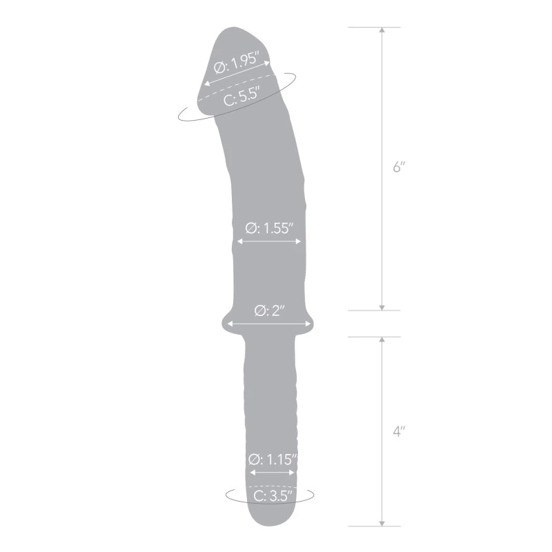 Glas - Realistic Double Ended Glass Dildo with Handle - Image 3