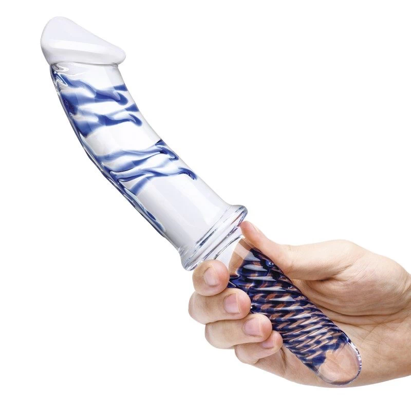 Glas - Realistic Double Ended Glass Dildo with Handle - Image 4