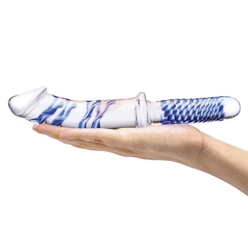 Glas - Realistic Double Ended Glass Dildo with Handle - Image 5