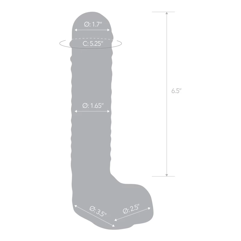 Glas - Realistic Ribbed Glass G-Spot Dildo with Balls - Image 3
