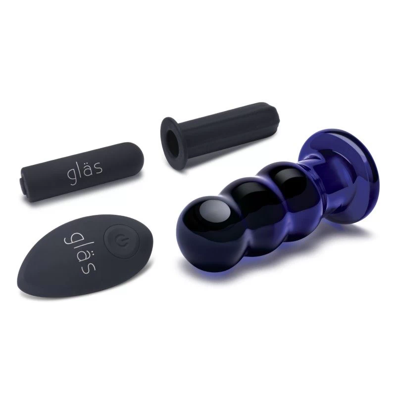 Glas - Rechargeable Remote Controlled Vibrating Beaded Buttplug - Image 2
