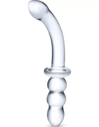 gläs Ribbed G-Spot klaasist dildo