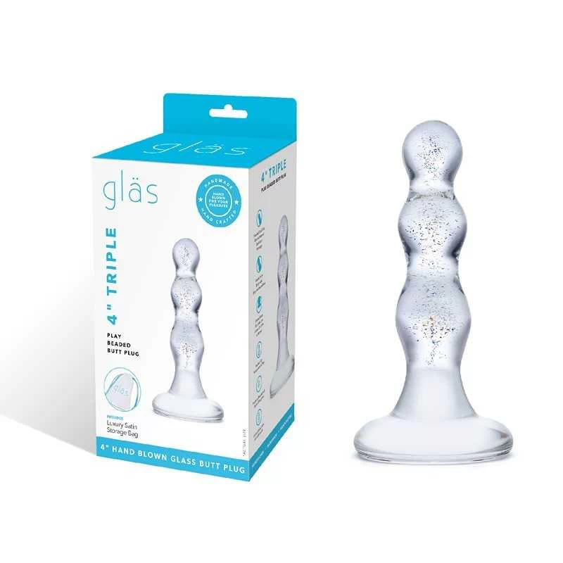 Gläs - Triple Play Beaded Glass Butt Plug - Image 6