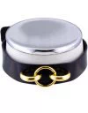 HEL Milano Camilla black leather collar with gold coloured ring
