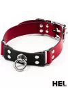 HEL Milano Leather Collar in Red & Black