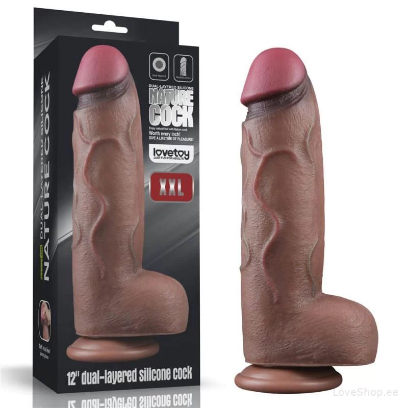 Hiiglaslik dildo Lovetoy Nature Cock 12" (31 x 7.6cm)