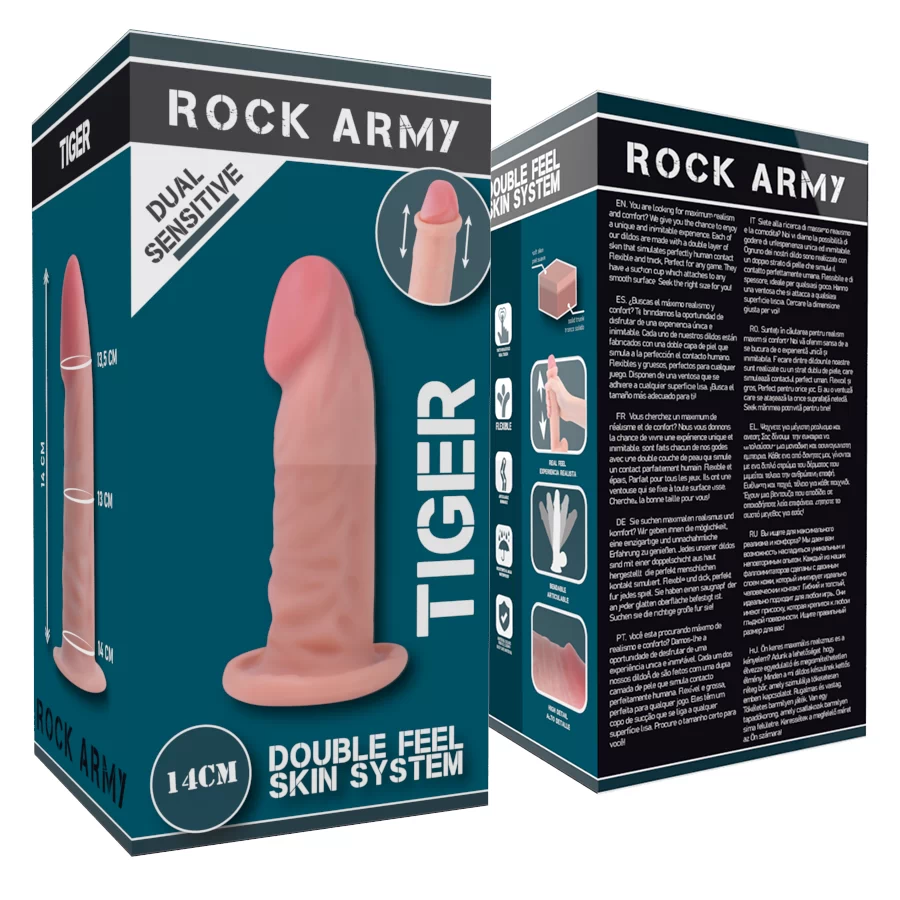 Iminapaga ülirealistlik dildo Rock Army Tiger (14x4.5cm)