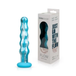 Klaasist mummuline dildo Ocean Flow silikoonist kraega