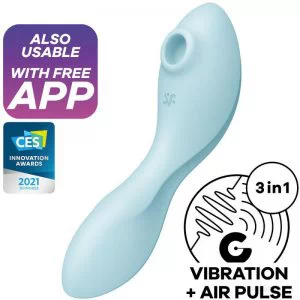 Kliitoristimulaator Satisfyer Curvy Trinity 5+ (sinine)
