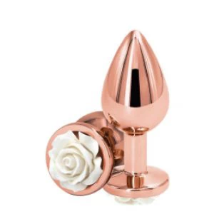 Kuldne anaaltapp valge roosiga M