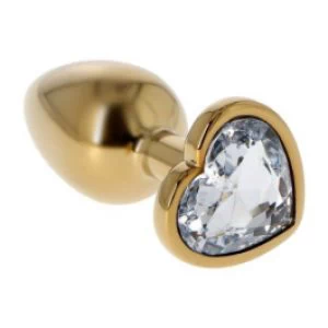 Kuldne metallist anaaltapp südamekujulise kiviga