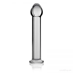Läbipaistev klaasist dildo/anaaltapp Lovetoy Glass Romance Clear 1 (16×3.5cm)