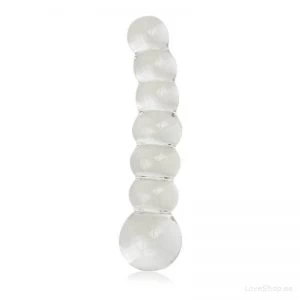Läbipaistev klaasist dildo/anaaltapp Lovetoy Glass Romance Clear 2 (17×3.6cm)