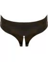 Late X black latex crotchless briefs