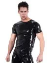 Late X black latex T-shirt