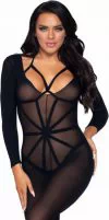 Leg Avenue black sheer double feature bodystocking