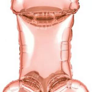 Little Genie Penis Rose Gold Mylar Balloon