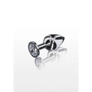 Metallist hõbedane anaaltapp kiviga Booty Jewel M