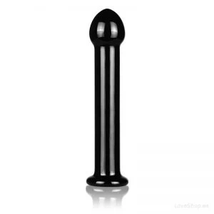 Must klaasist dildo/anaaltapp Lovetoy Glass Romance Black 1 (16×3.5cm)