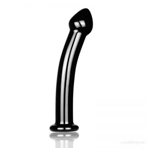 Must klaasist dildo/anaaltapp Lovetoy Glass Romance Black 2 (16×3.5cm)