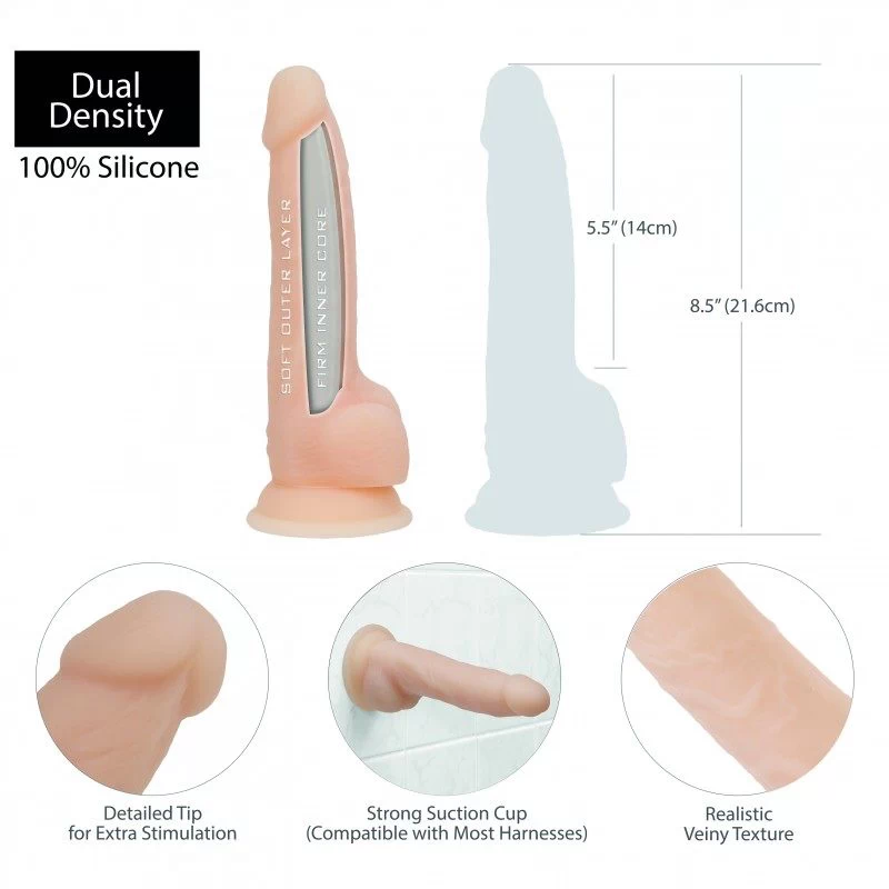 Naked Addiction - Dual Density Dong 8 Inch Vanilla - Image 4