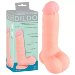 Naturaalne meditsiinilisest silikoonist dildo 20cm sirge