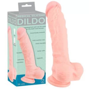 Naturaalne meditsiinilisest silikoonist dildo 24cm