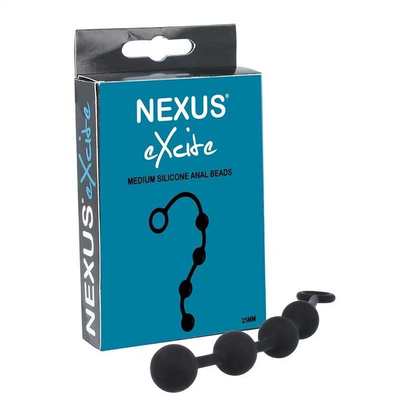 NEXUS - EXCITE MEDIUM SILICONE ANAL BEADS BLACK - Image 3