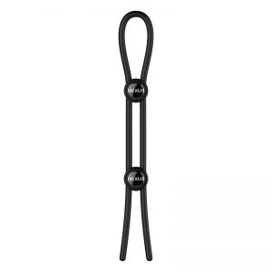 Nexus – Forge Double Adjustable Lasso Silicone Cock Ring Black