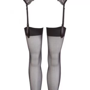 NO:XQSE black lace garter belt with stockings