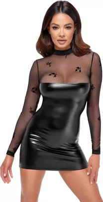 Noir Handmade black matte look mini dress