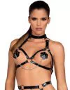 Obsessive black faux leather harness