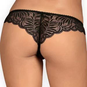 Obsessive Contica mustad avatud jalgevahega tangad