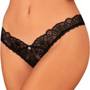 Obsessive Donna Dream mustast pitsist avatud jalgevahega tangad