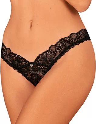 Obsessive Donna Dream mustast pitsist avatud jalgevahega tangad