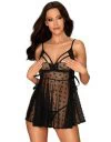 Obsessive Heartia must südametega babydoll-kleit