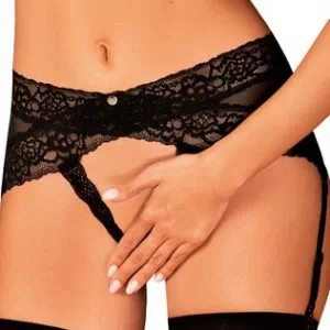 Obsessive Lacrisia avatud jalgevahega sukahoidjaga tangad