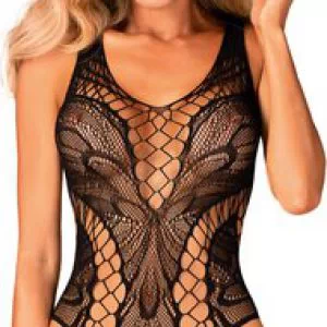 Obsessive must avatud jalgevahega bodi