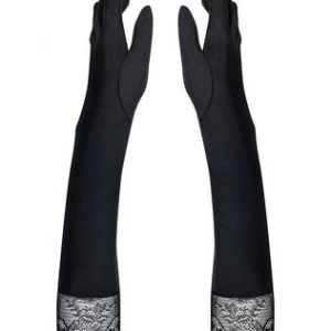 Obsessive mustast satiinist õhtukindaid