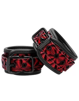 Ouch! burgundy vinyl wrist cuffs