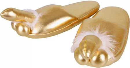 OV gold-coloured penis slippers