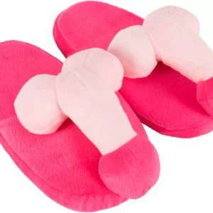 OV pink plush penis slippers