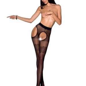 Passion mustad avatud jalgevahega sukkpüksid