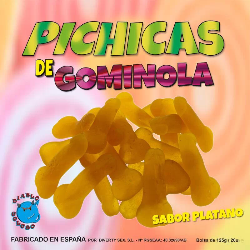 Peenisekujulised kummikommid Diablo Picante Banana
