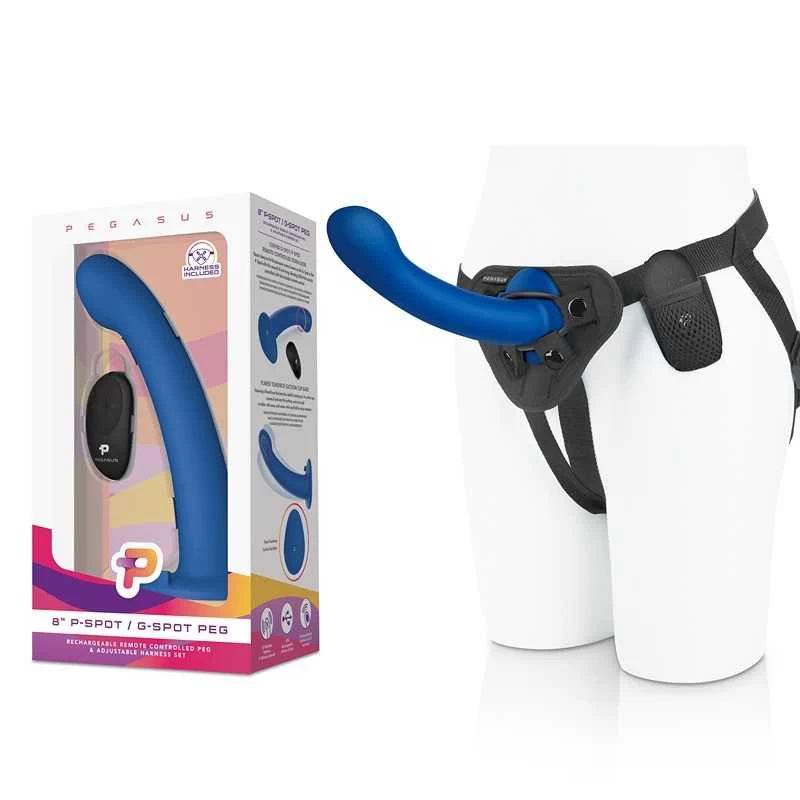 Pegasus - 20,3cm Remote Control P-spot G-spot Silicone Peg With Harness Include