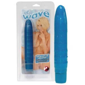Pehme kattega vibraator Soft wave, sinine